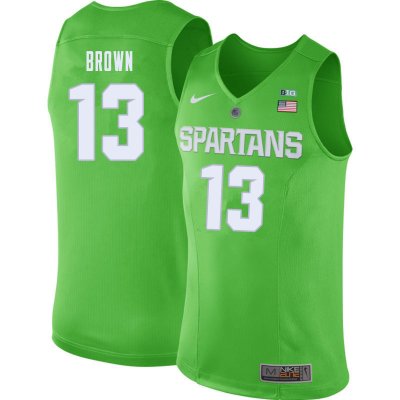 Men Michigan State Spartans NCAA #13 Gabe Brown Green Authentic Nike 2019-20 Stitched College Basketball Jersey KJ32W22CQ